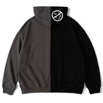 "Fifty-Fifty" Two Tone Zip Up Hoodie