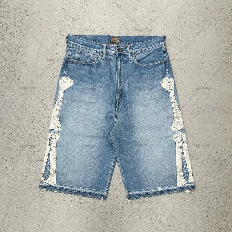 "Bottega Desires" Distressed Denim Shorts