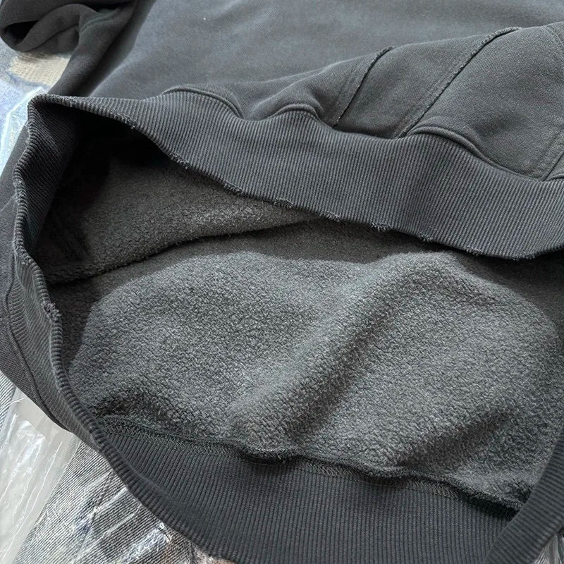 24AW solid color fleece hoodie