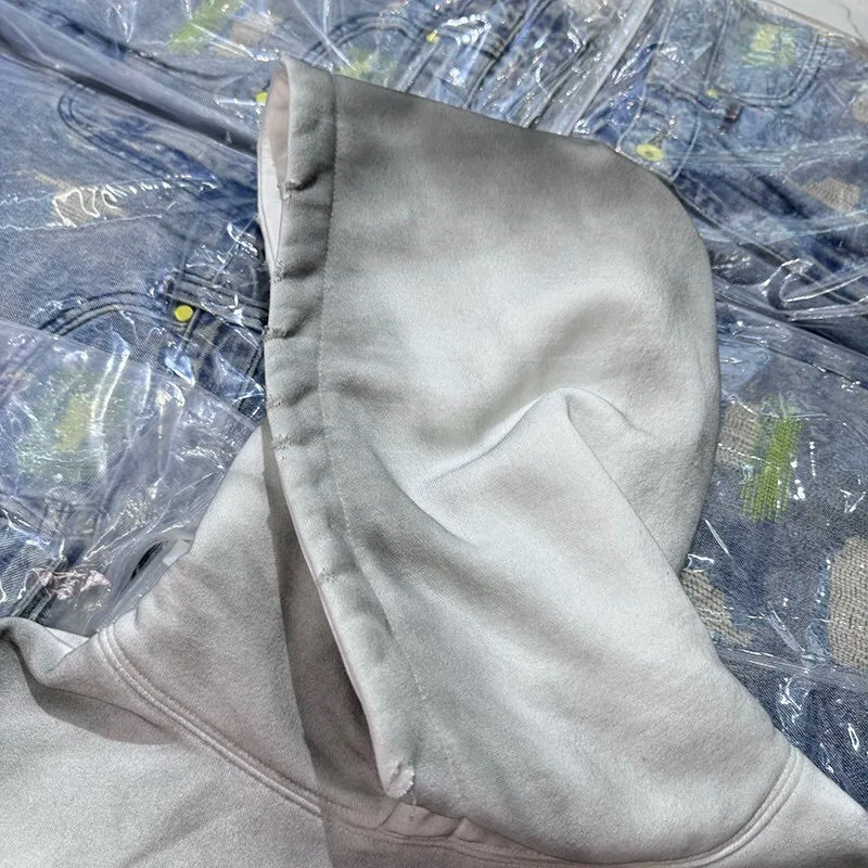 24AW do dirty damage print fleece hoodie