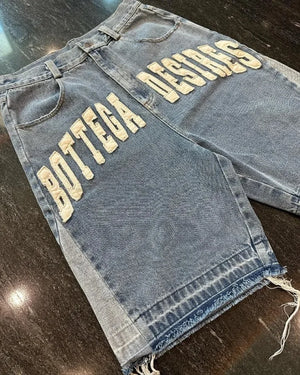 "Bottega Desires" Distressed Denim Shorts