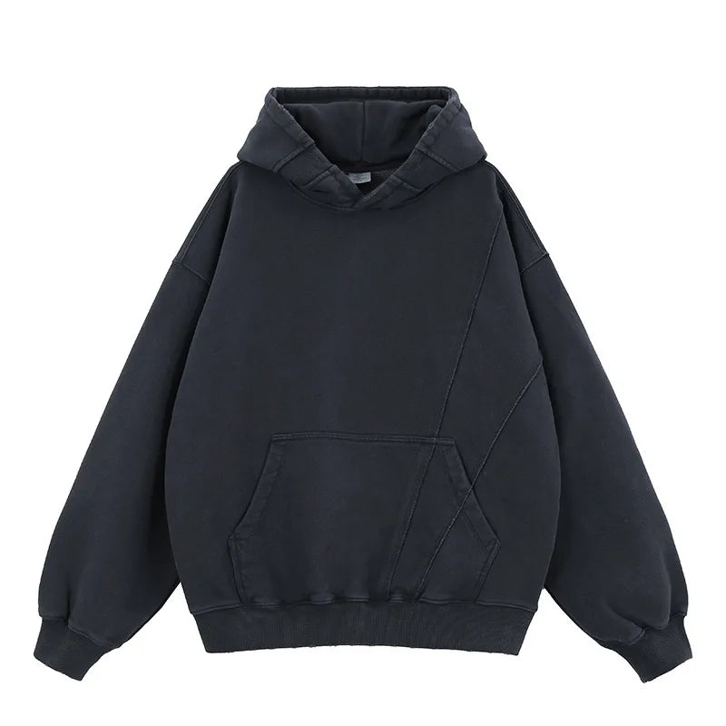 24AW solid color fleece hoodie