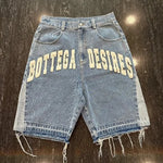 "Bottega Desires" Distressed Denim Shorts