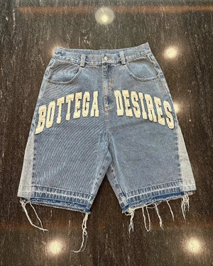 "Bottega Desires" Distressed Denim Shorts