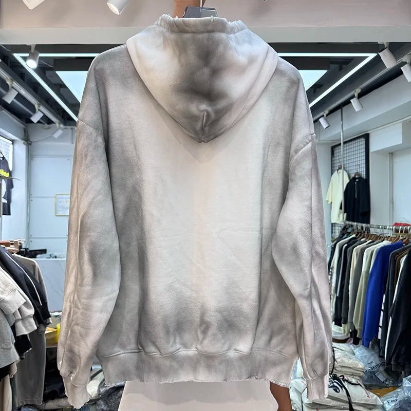 24AW do dirty damage print fleece hoodie