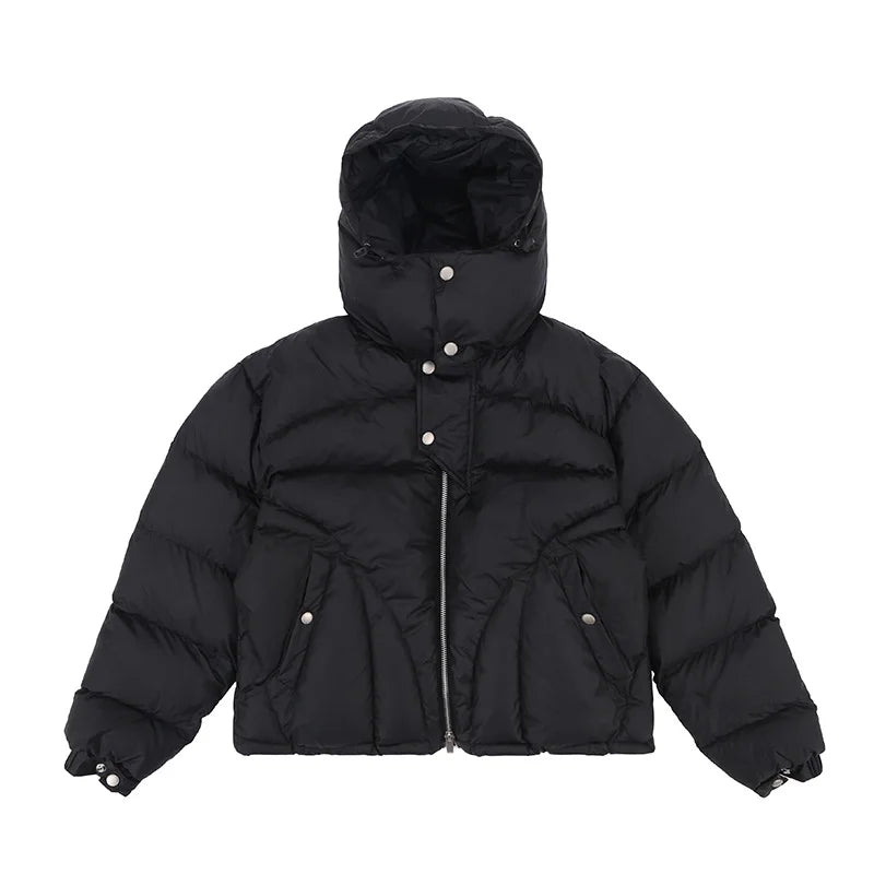 Winter hooded down jacket thickened