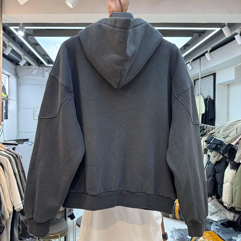 2024 new zipper fleece hoodie