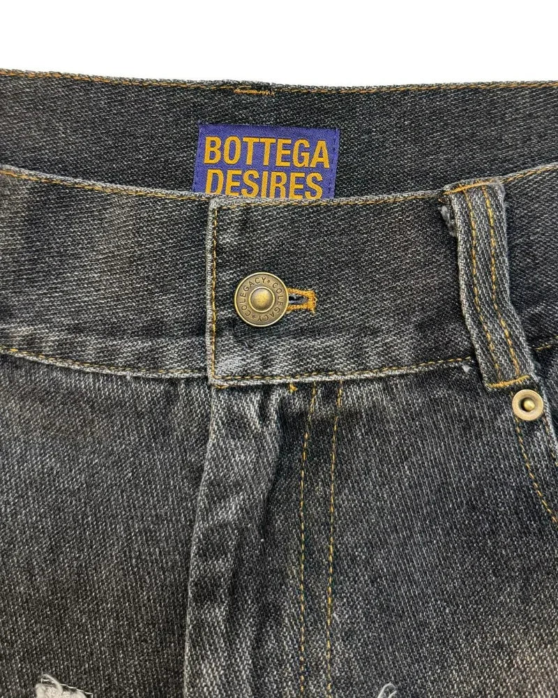 "Bottega Desires" Distressed Denim Shorts