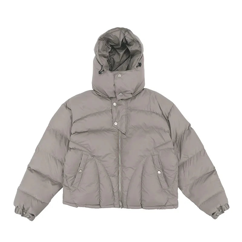 Winter hooded down jacket thickened