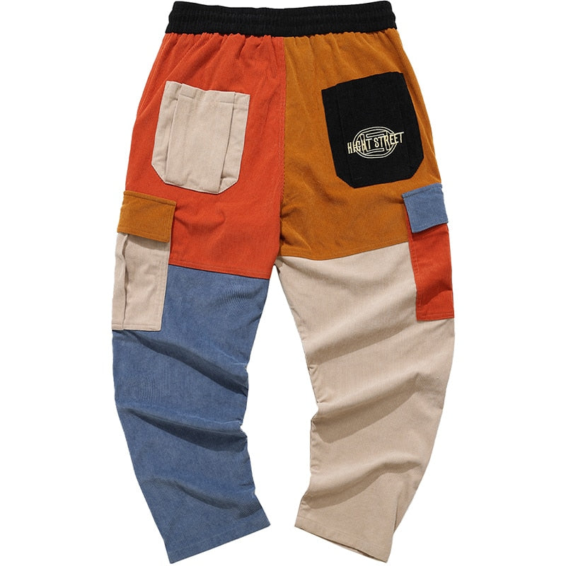 "Back to 90's" Patchwork Color Block Corduroy Pants